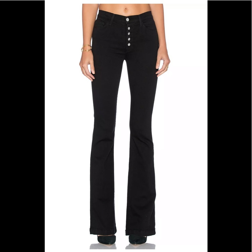 J Brand Maria High Rise Black Flare Jean 26 NWT